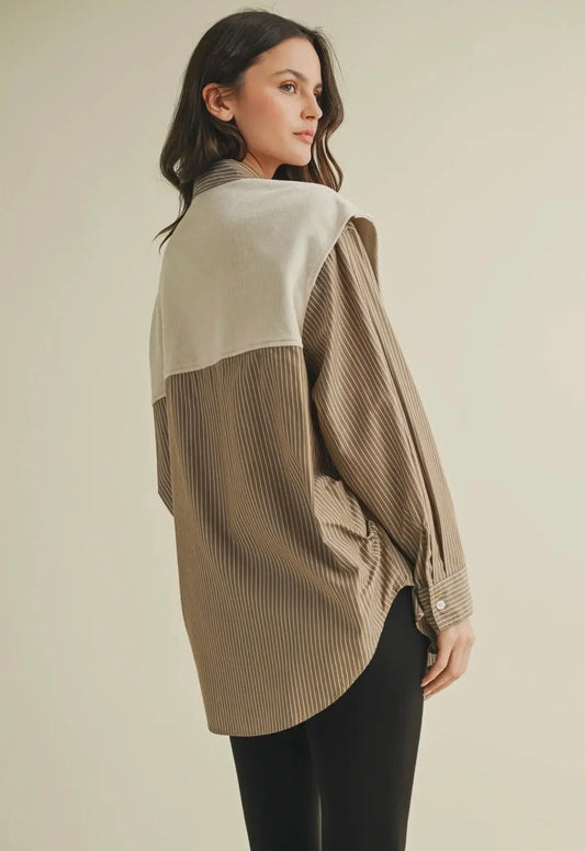 Margo Layered Knit Button Down