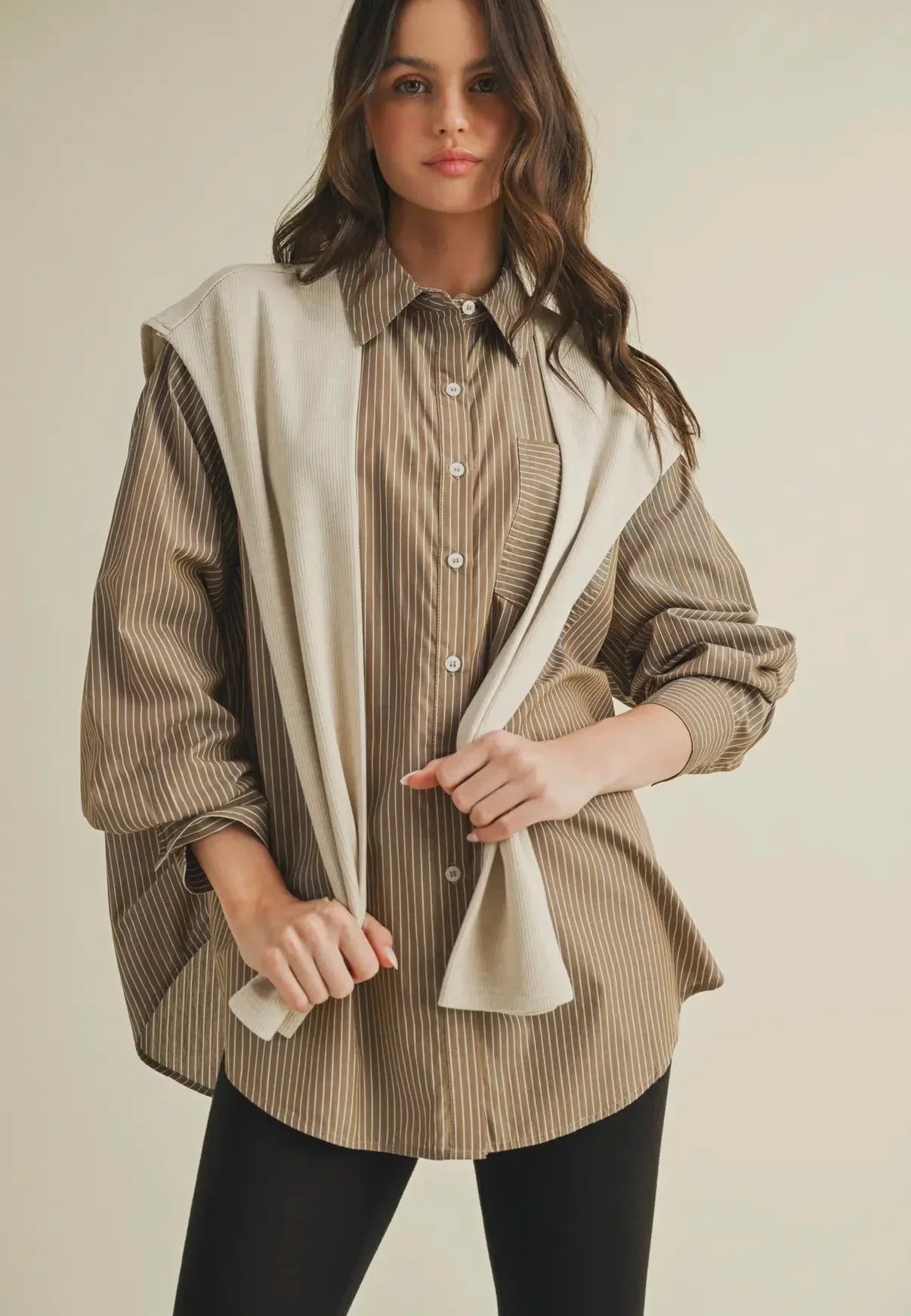 Margo Layered Knit Button Down