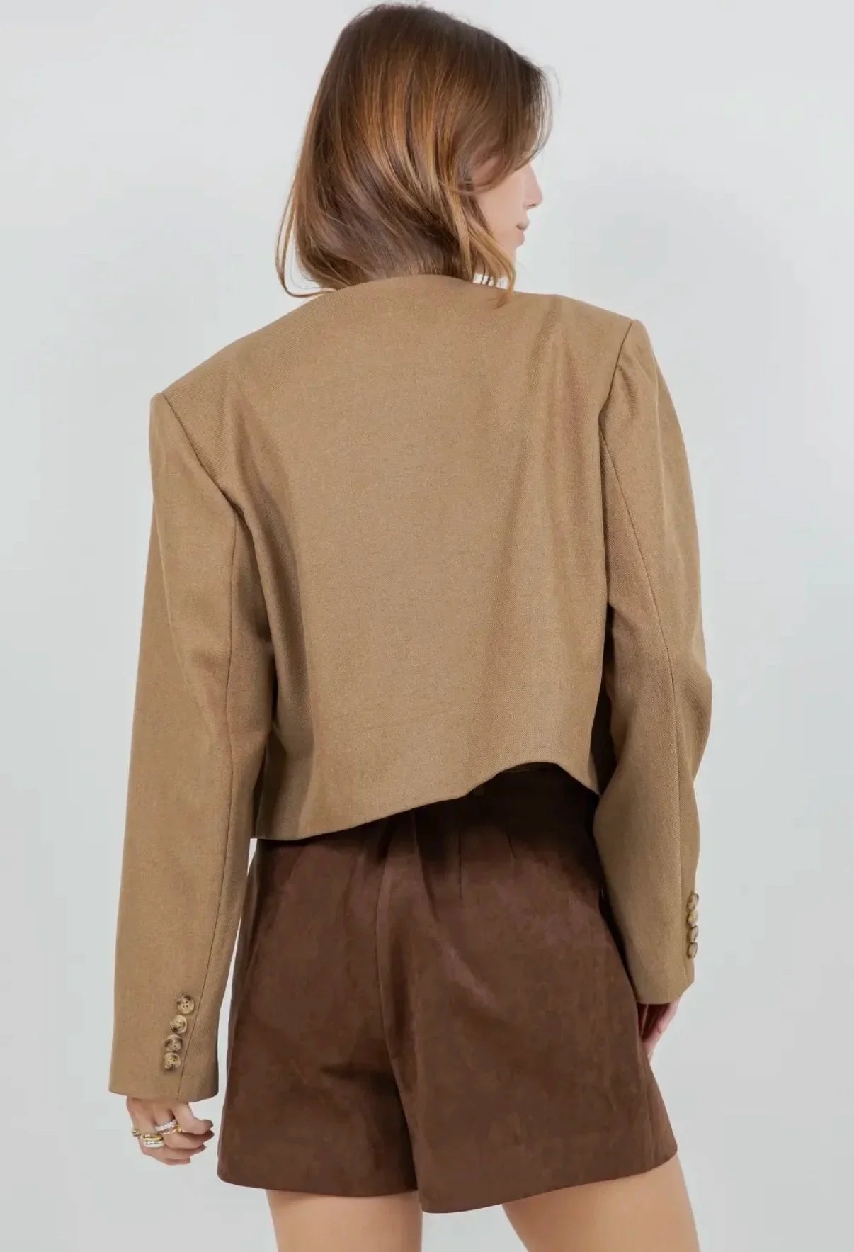 Suede Double Placket Jacket