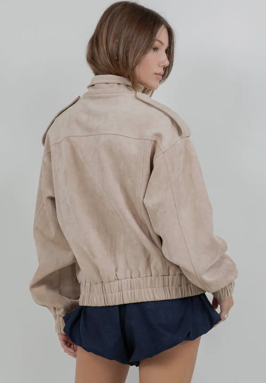 Marin Suede Bomber Jacket