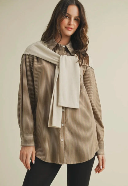 Margo Layered Knit Button Down