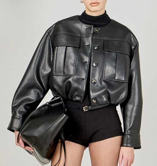 Poppy Vegan Leather Jacket