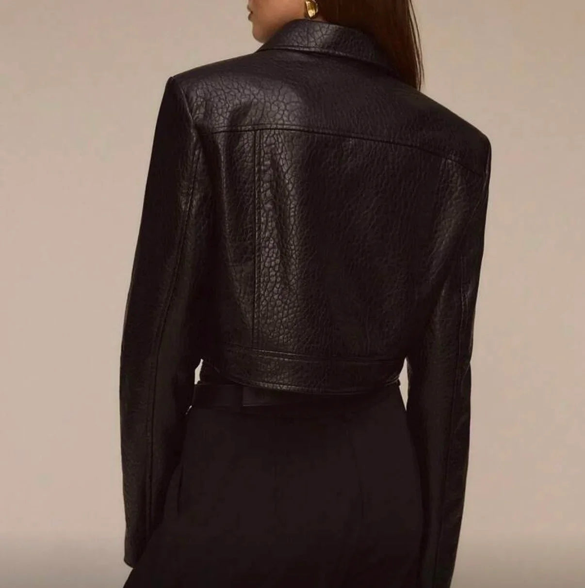 Marlow Cropped Leather Jacket