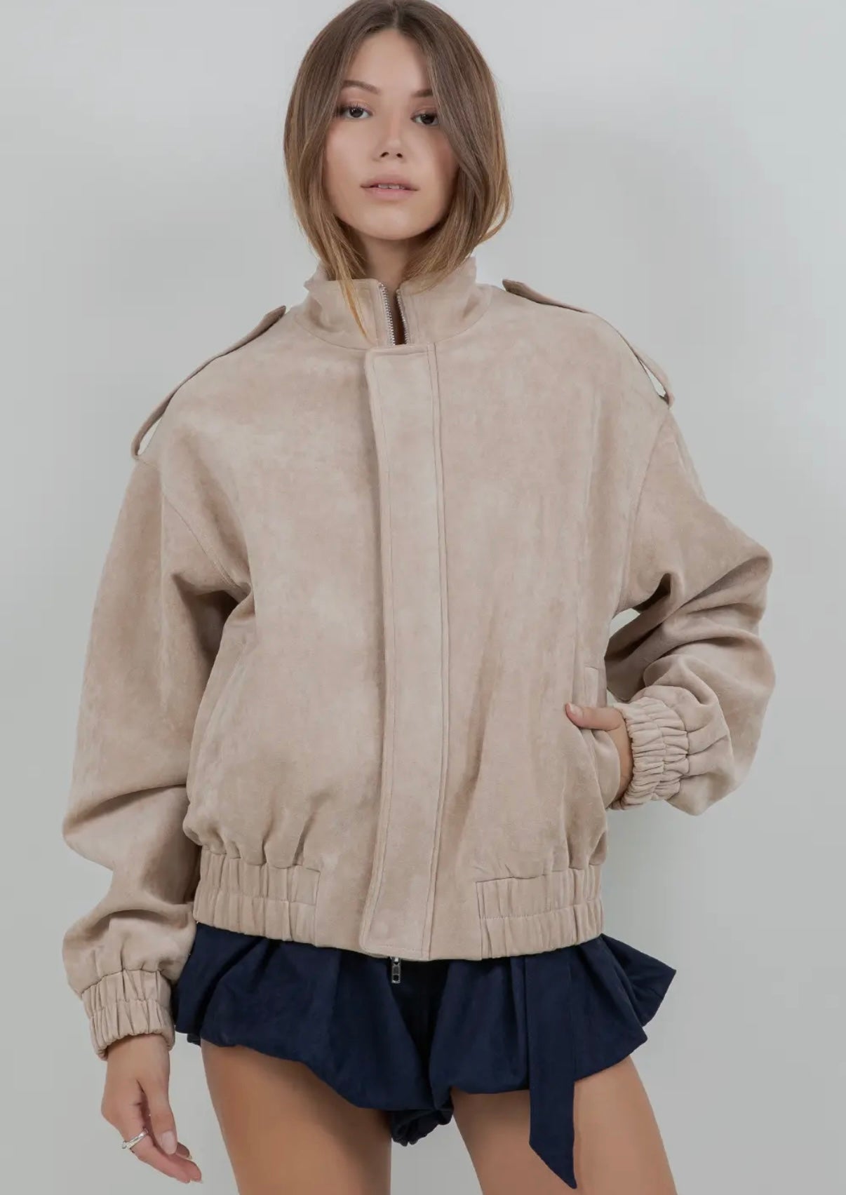 Marin Suede Bomber Jacket