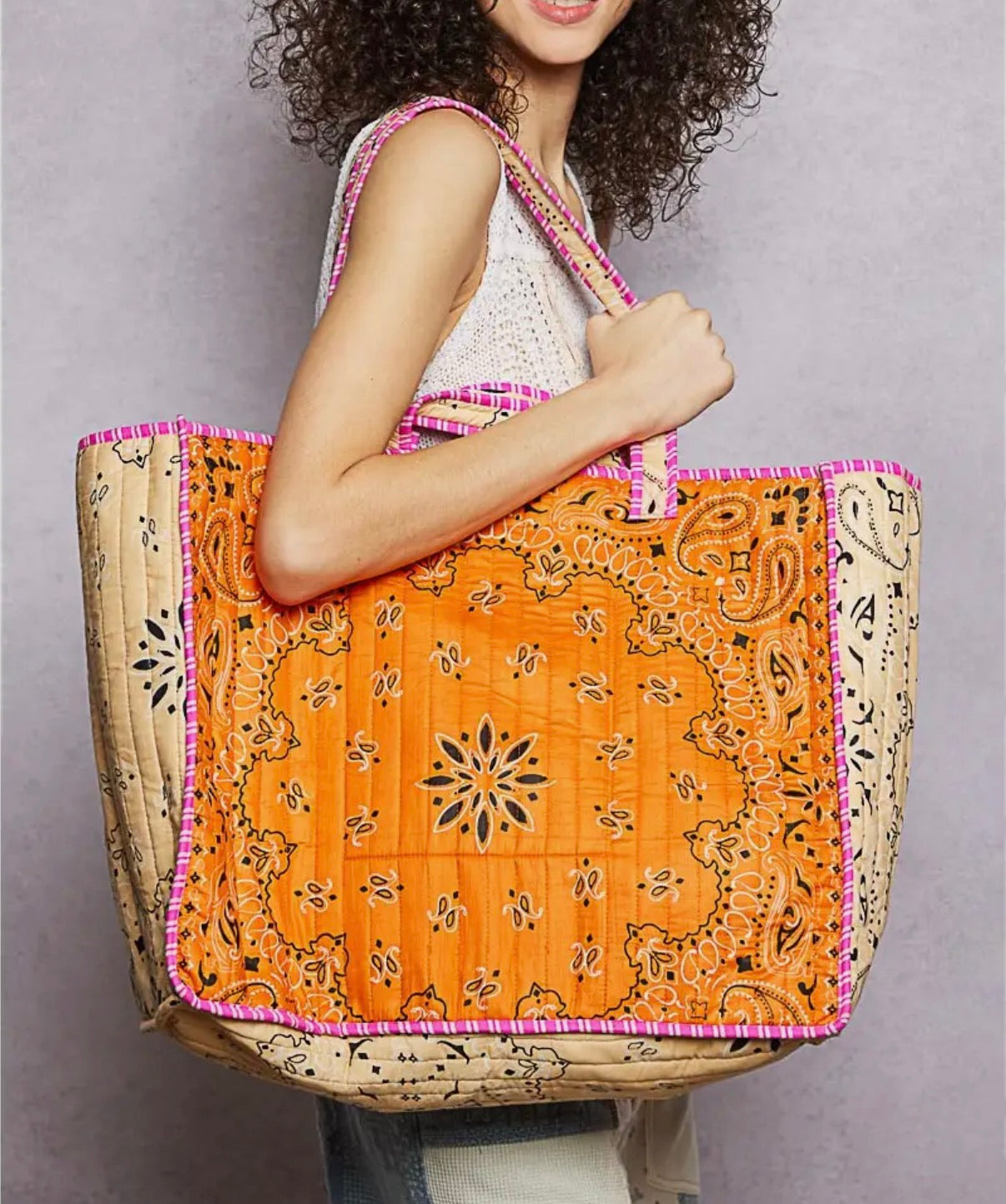Love Bandana Quilted Tote