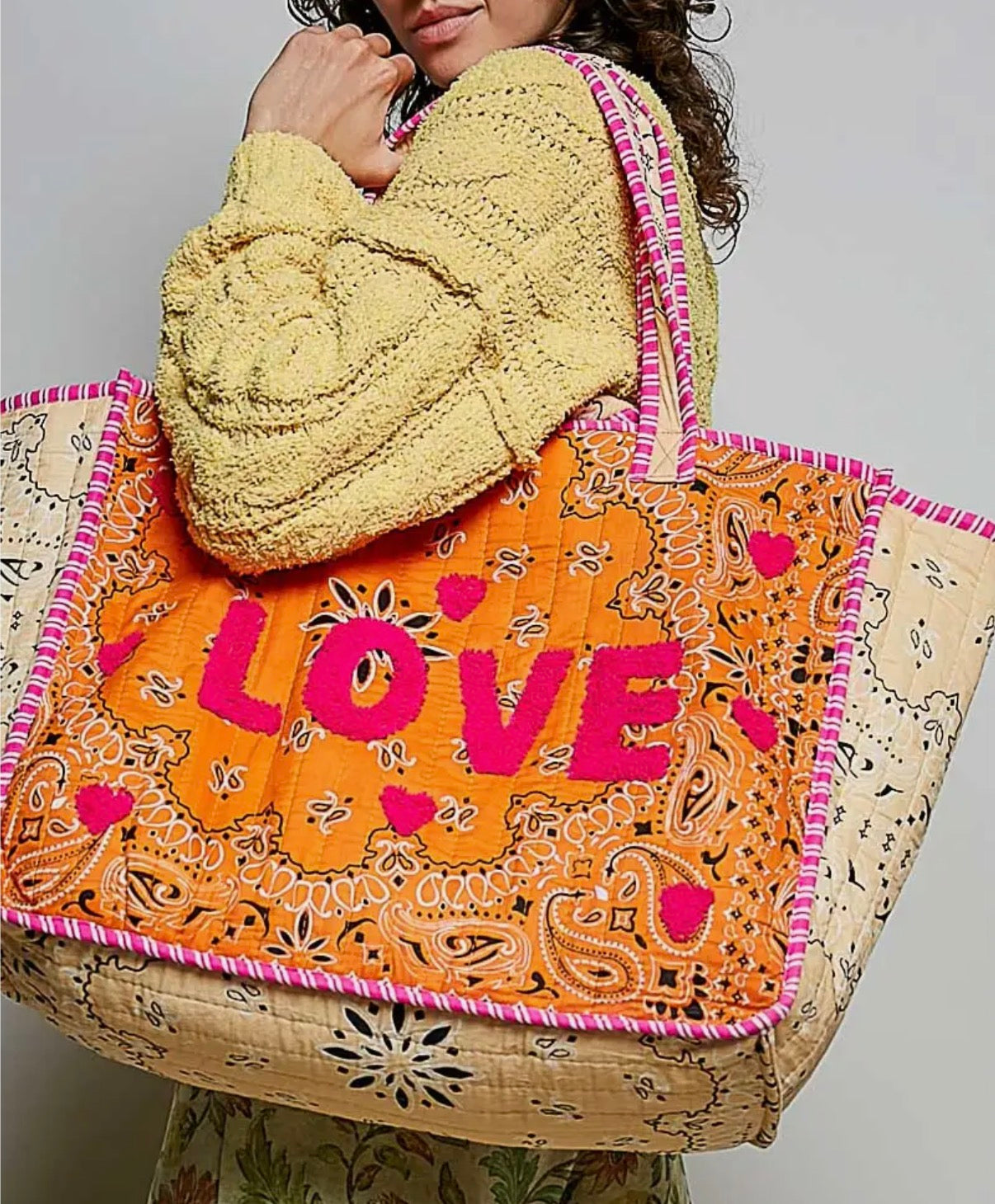Love Bandana Quilted Tote