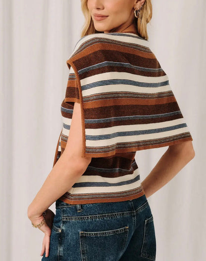 Lou Knit Tee With Layered Cape