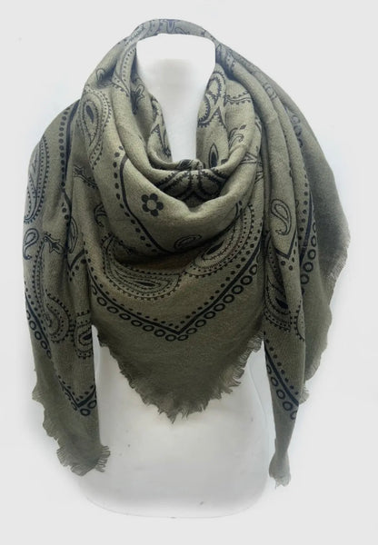 Wren Soft Bandana Print Scarf