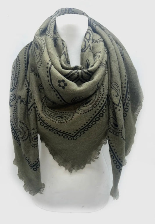 Wren Soft Bandana Print Scarf